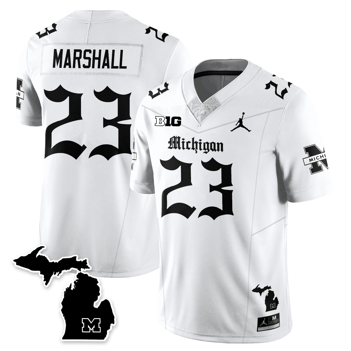 MICH Gothic Vapor Limited Football Jersey - All Stitched