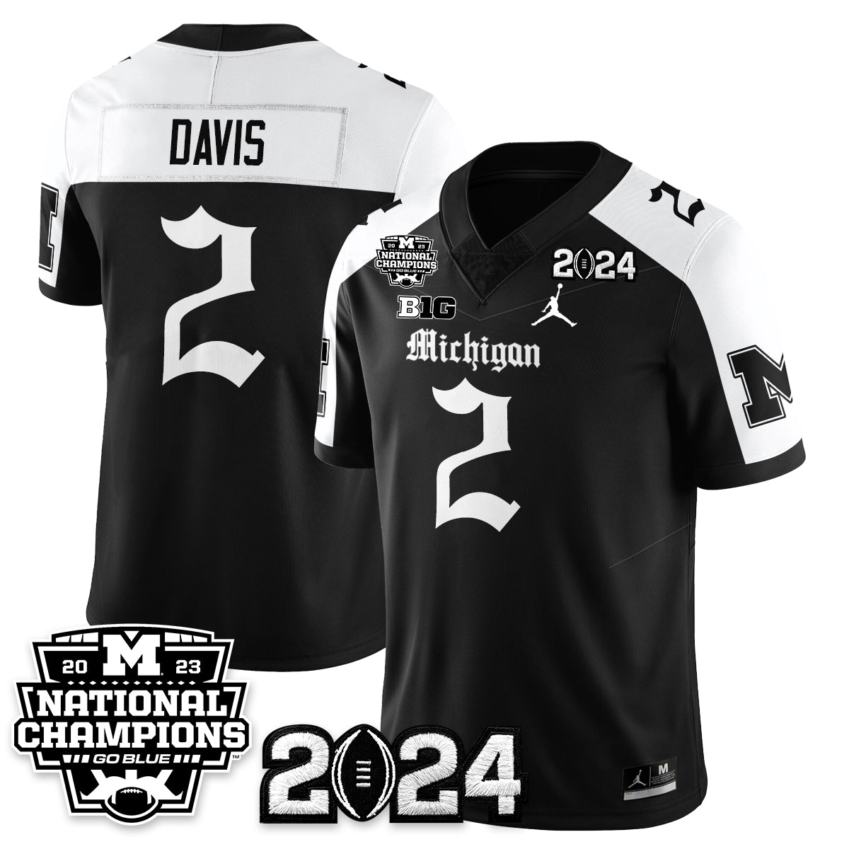 MICH Gothic 2023 National Champions Vapor Limited Football Jersey - All Stitched