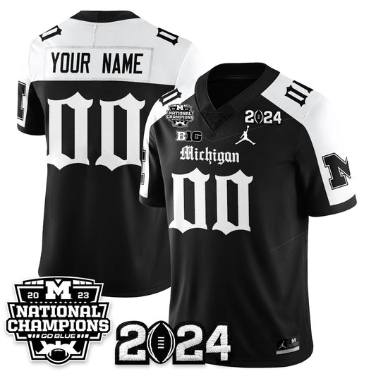 Custom MICH Gothic 2023 National Champions Vapor Limited Football Jersey - Stitched
