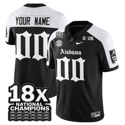 Custom BAMA 18x-Time National Champions Gothic Vapor Limited Jersey - All Stitched