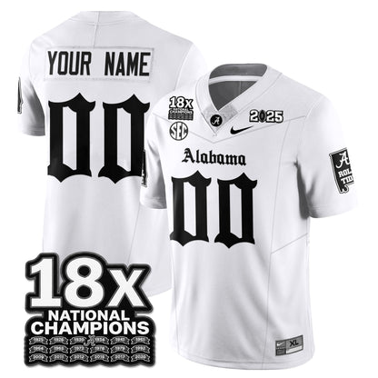 Custom BAMA 18x-Time National Champions Gothic Vapor Limited Jersey - All Stitched