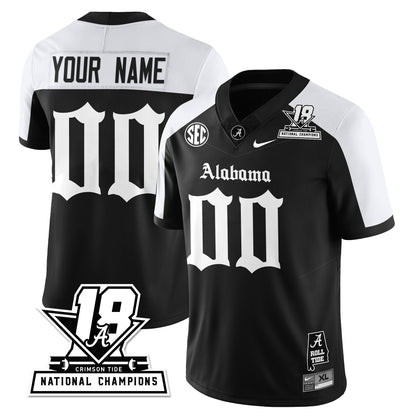 BAMA 18x-Time National Champions Gothic Vapor Limited Custom Jersey - All Stitched