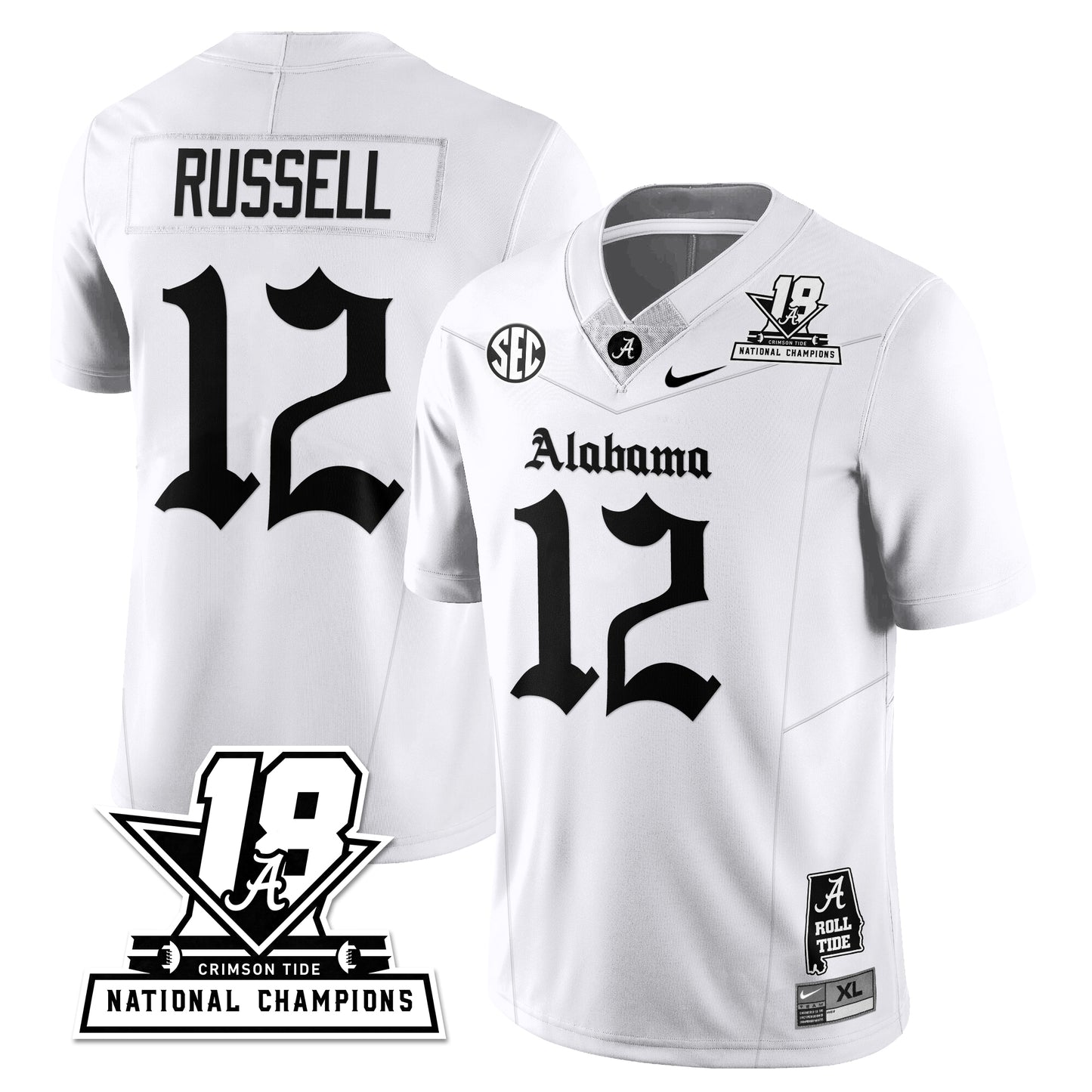 BAMA 18x-Time National Champions Gothic Vapor Limited Jersey - All Stitched