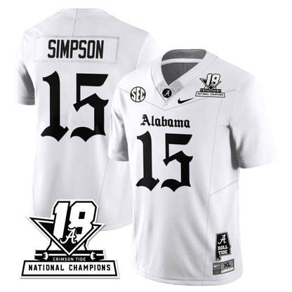 BAMA 18x-Time National Champions Gothic Vapor Limited Jersey - All Stitched