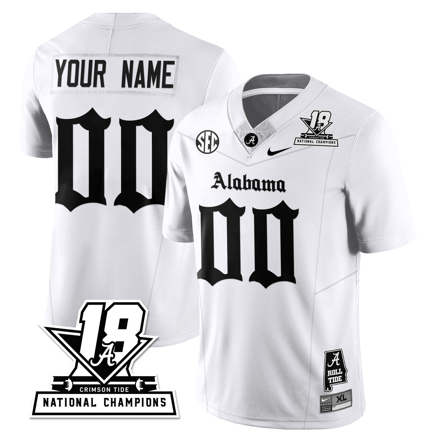 BAMA 18x-Time National Champions Gothic Vapor Limited Jersey - All Stitched