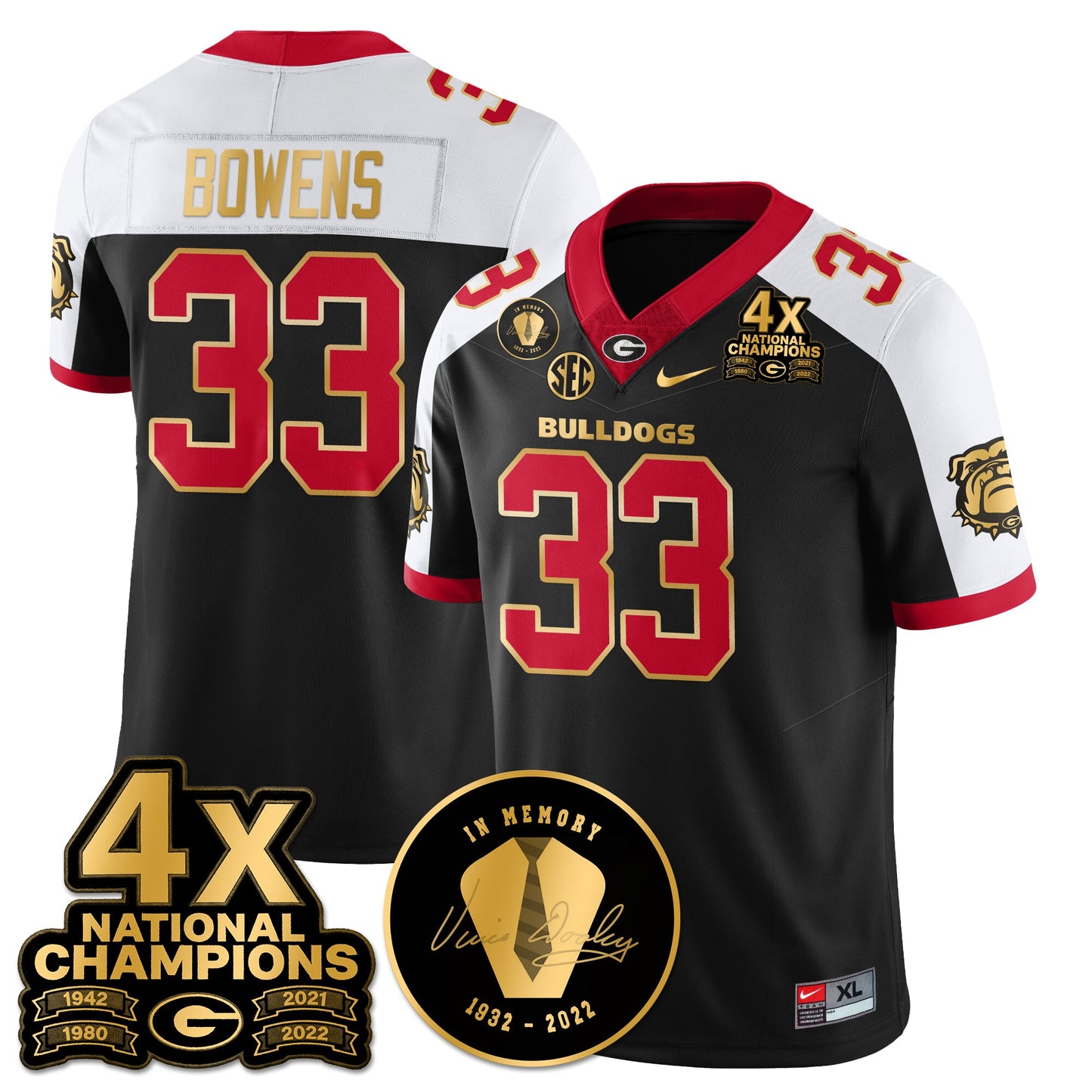 UGA 4x-Time National Champions Vapor Limited Jersey - All Stitched