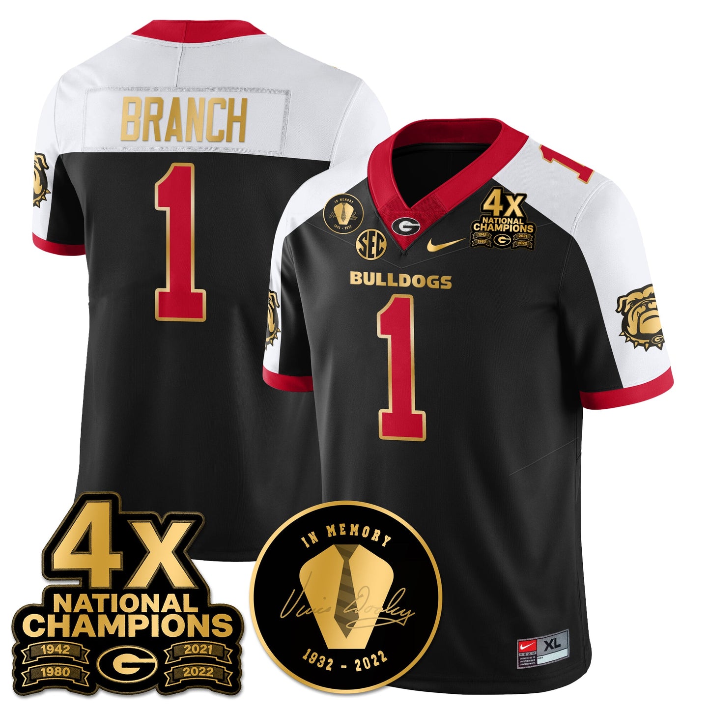 UGA 4x-Time National Champions Vapor Limited Jersey - All Stitched