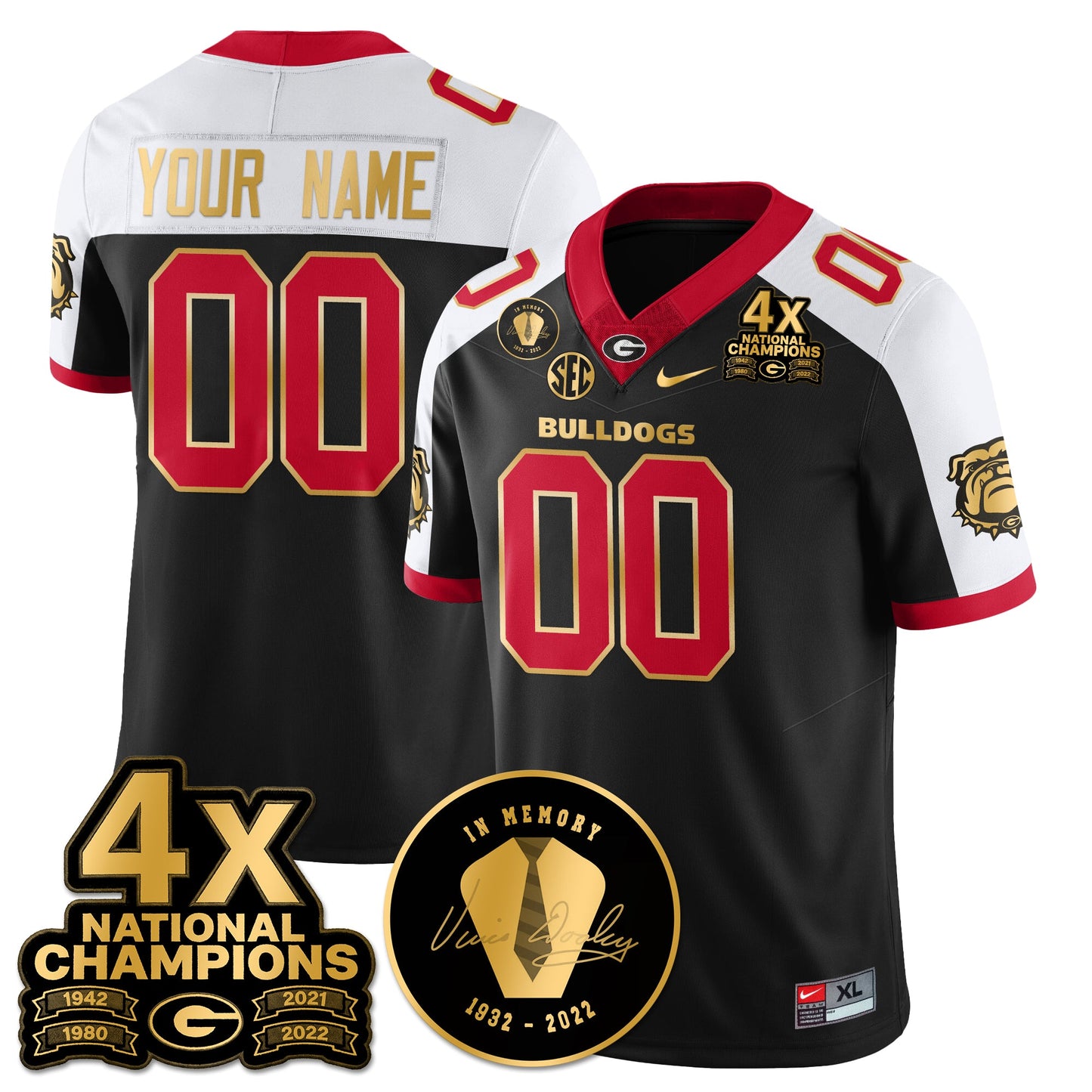 UGA 4x-Time National Champions Vapor Limited Jersey - All Stitched