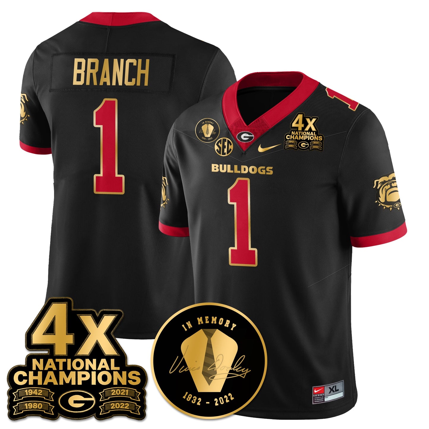 UGA 4x-Time National Champions Vapor Limited Jersey - All Stitched