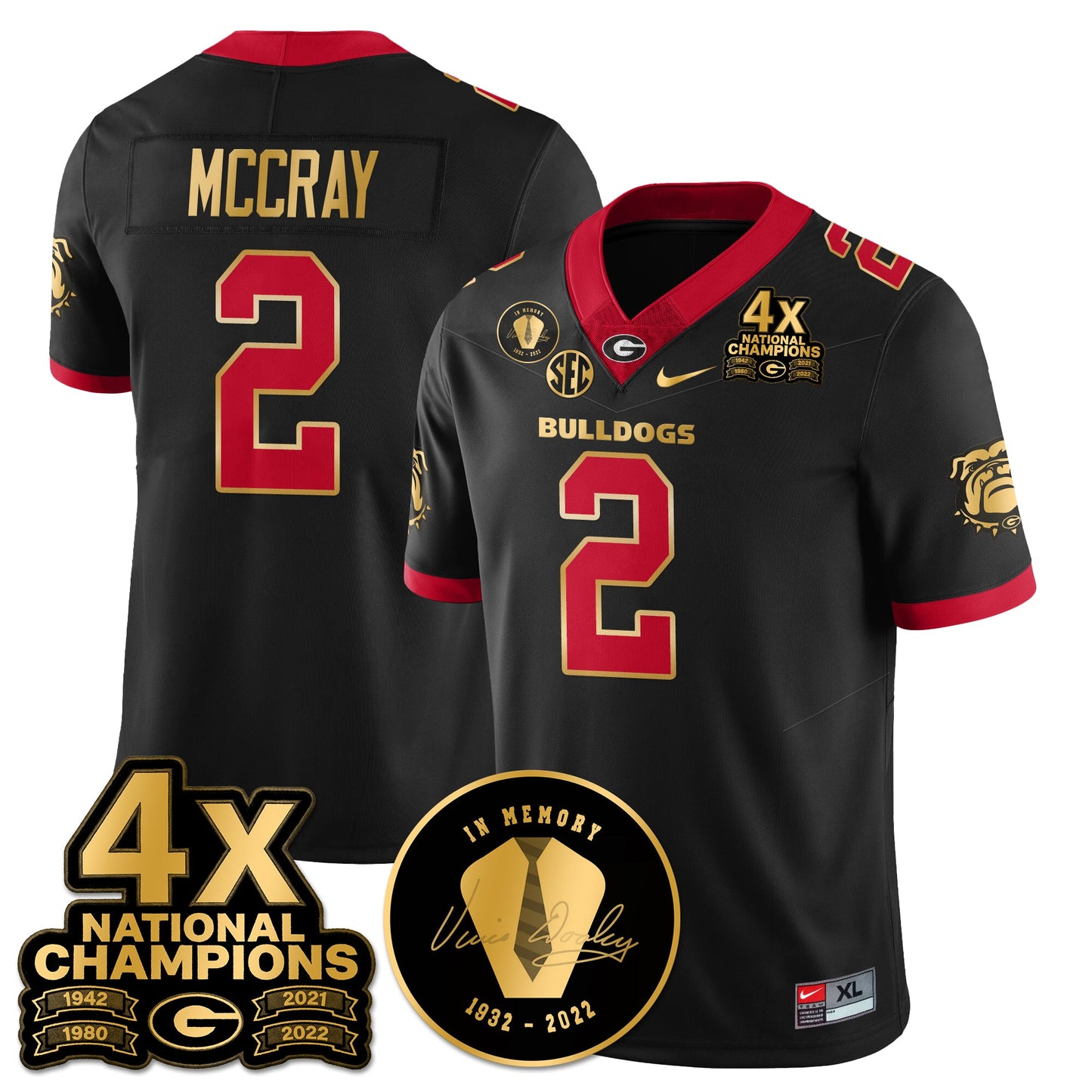 UGA 4x-Time National Champions Vapor Limited Jersey - All Stitched