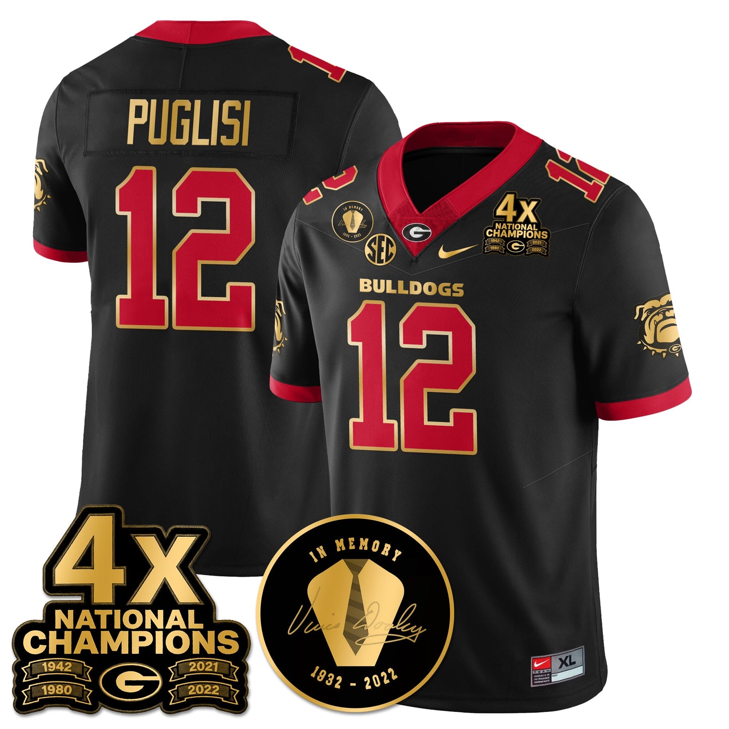 UGA 4x-Time National Champions Vapor Limited Jersey - All Stitched