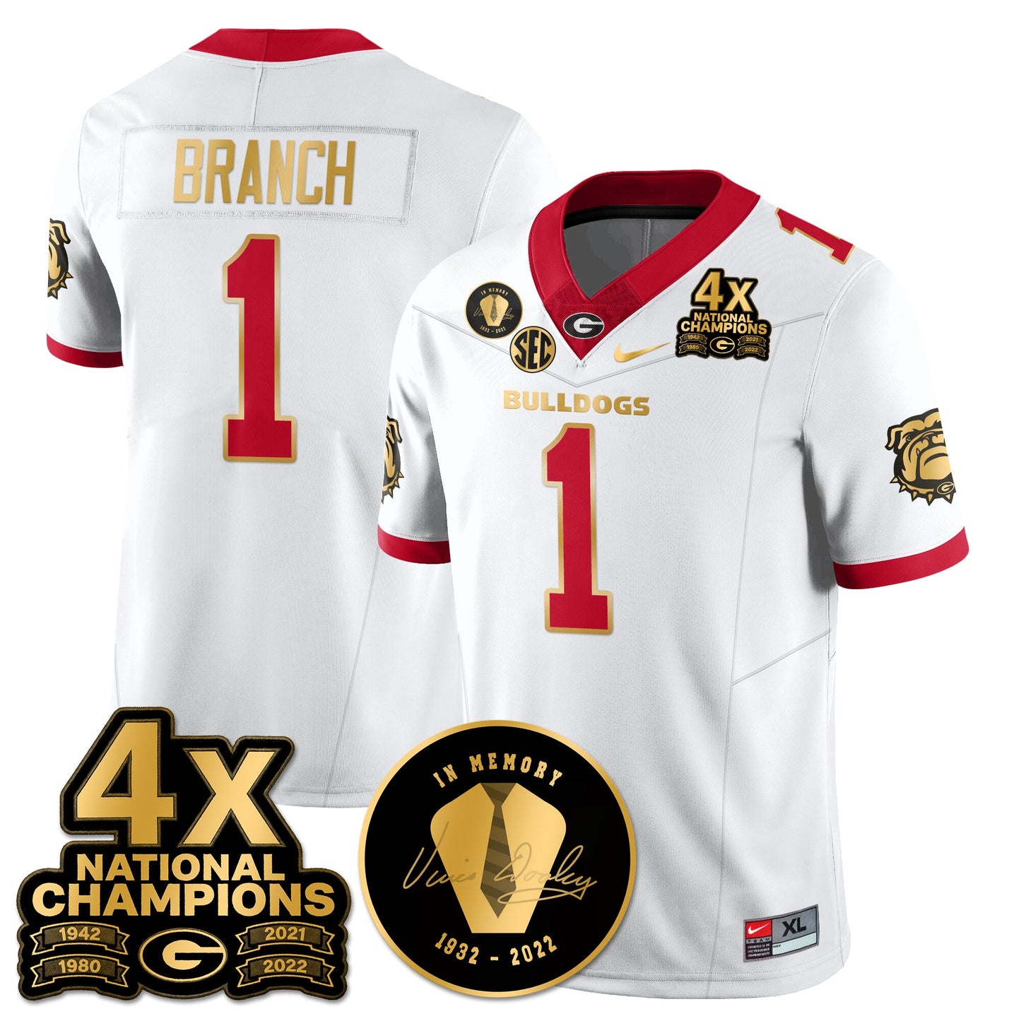 UGA 4x-Time National Champions Vapor Limited Jersey - All Stitched
