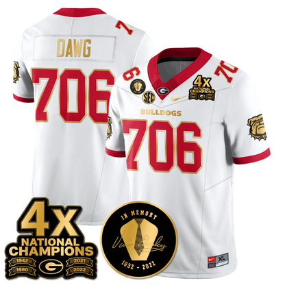 UGA 4x-Time National Champions Vapor Limited Jersey - All Stitched