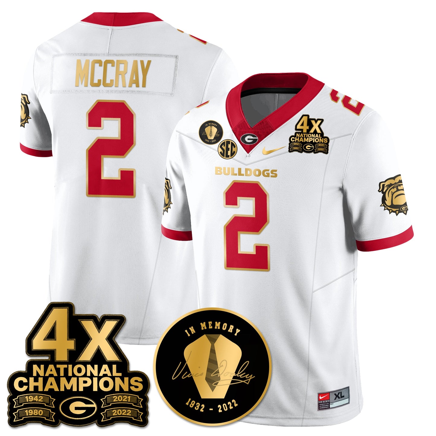 UGA 4x-Time National Champions Vapor Limited Jersey - All Stitched