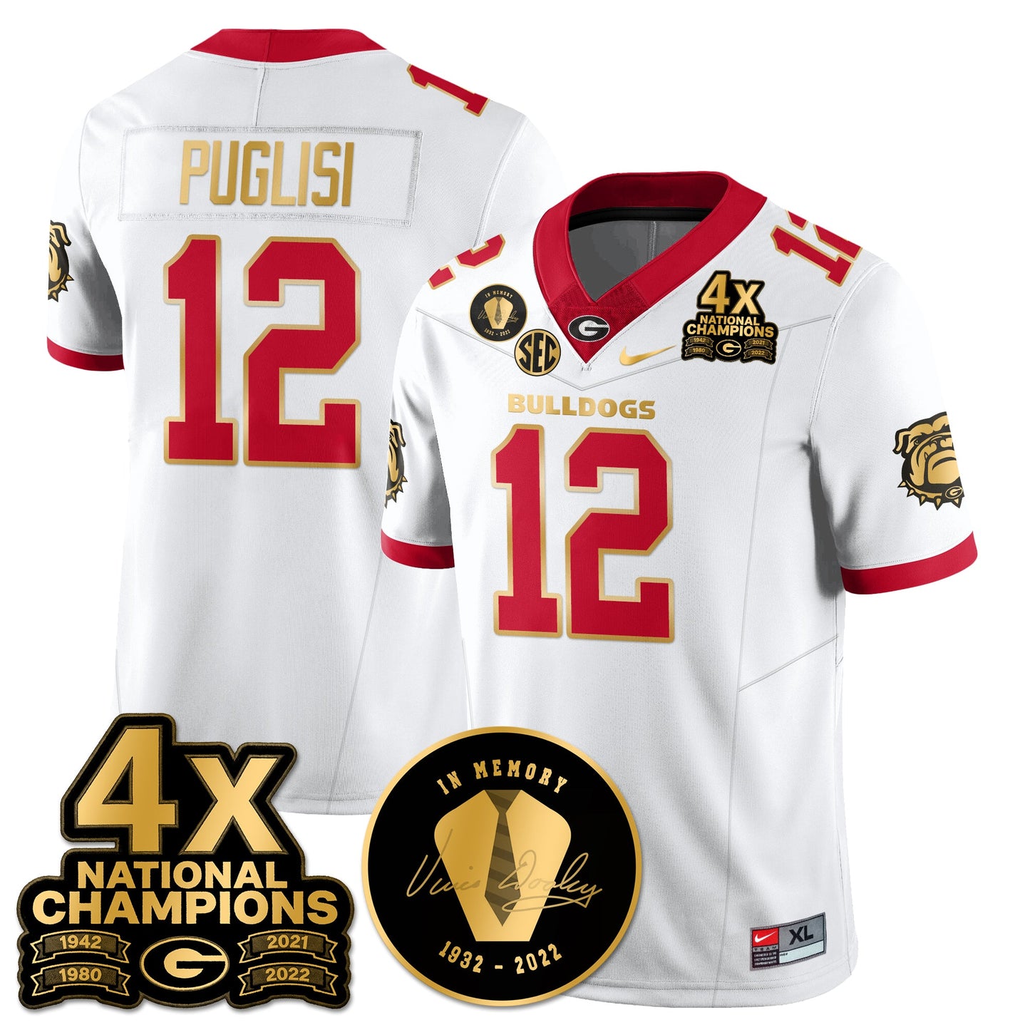 UGA 4x-Time National Champions Vapor Limited Jersey - All Stitched