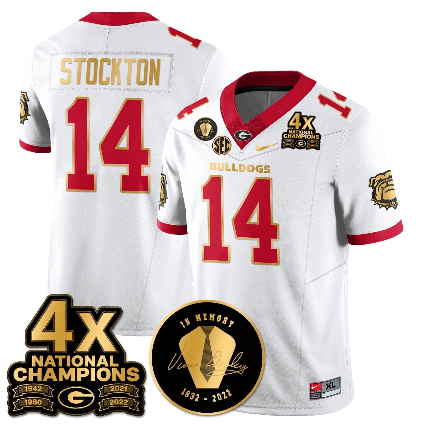 UGA 4x-Time National Champions Vapor Limited Jersey - All Stitched