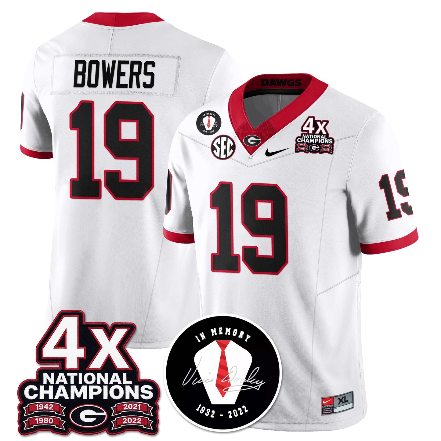 UGA 4x-Time National Champions Vapor Limited Jersey - All Stitched