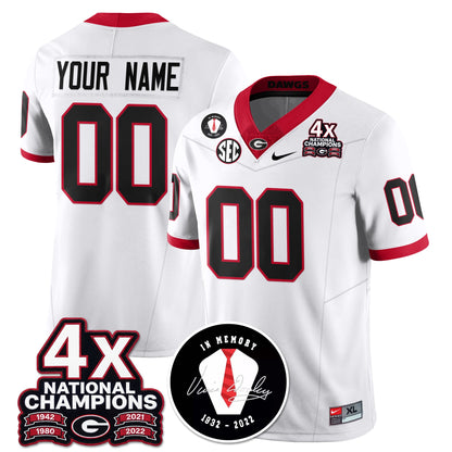 Custom UGA 4x-Time National Champions Vapor Limited Jersey - All Stitched