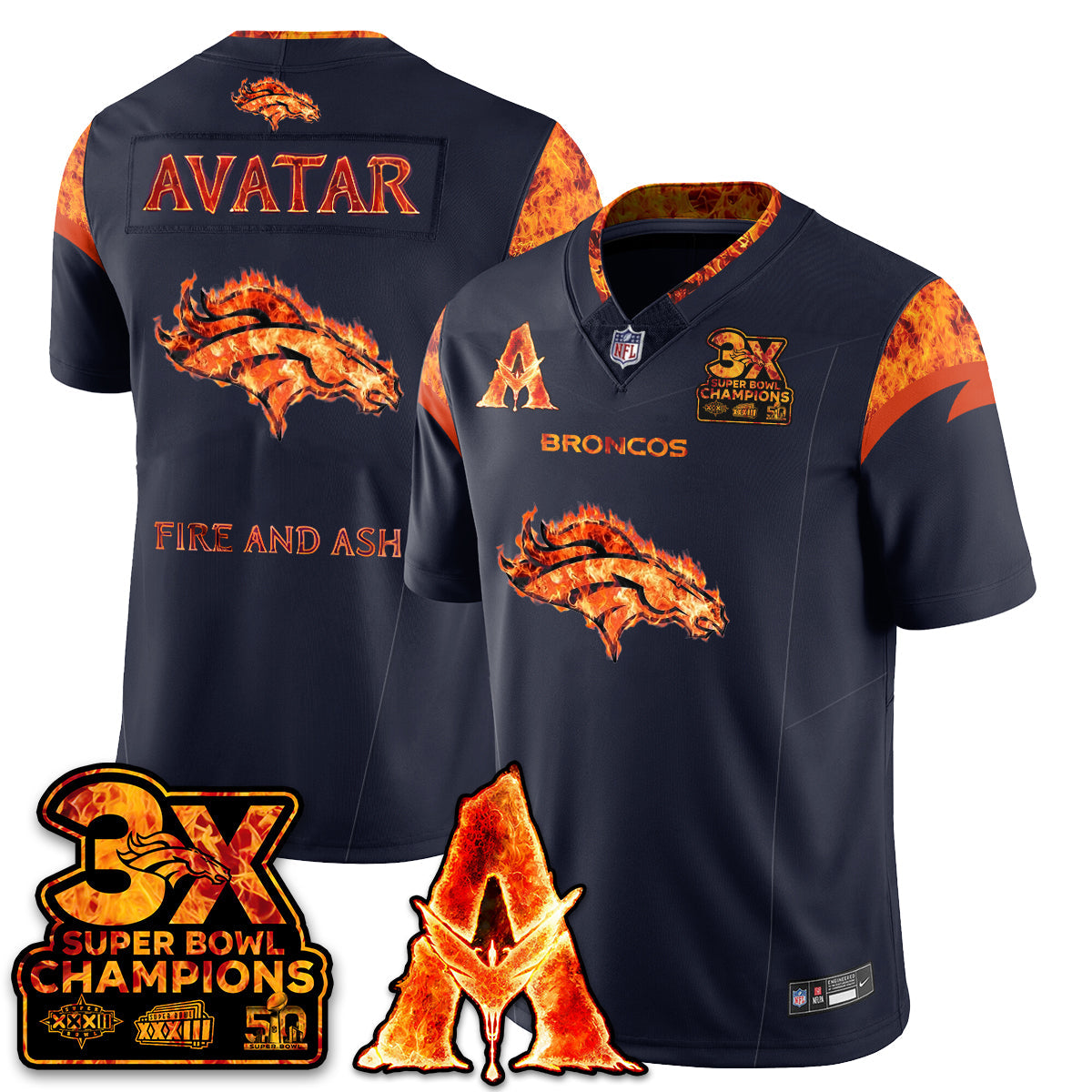 DEN x Avatar 3 Fire and Ash Jersey - All Stitched