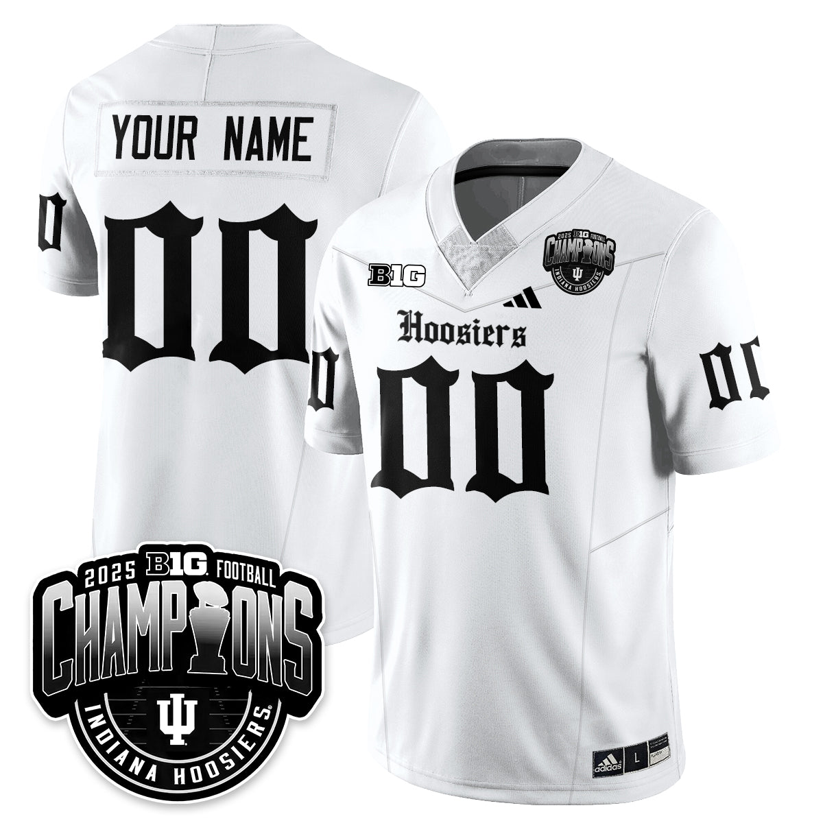 Indiana Hoosiers Gothic Vapor Limited Football Jersey - Big 10 Champions - All Stitched