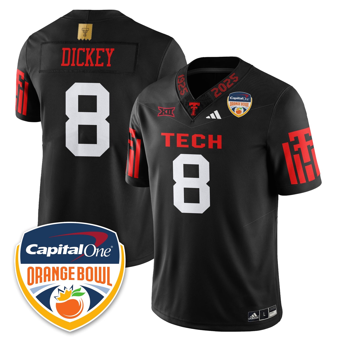Texas Tech Red Raiders Vapor Limited Football Jersey - Orange Bowl - All Stitched