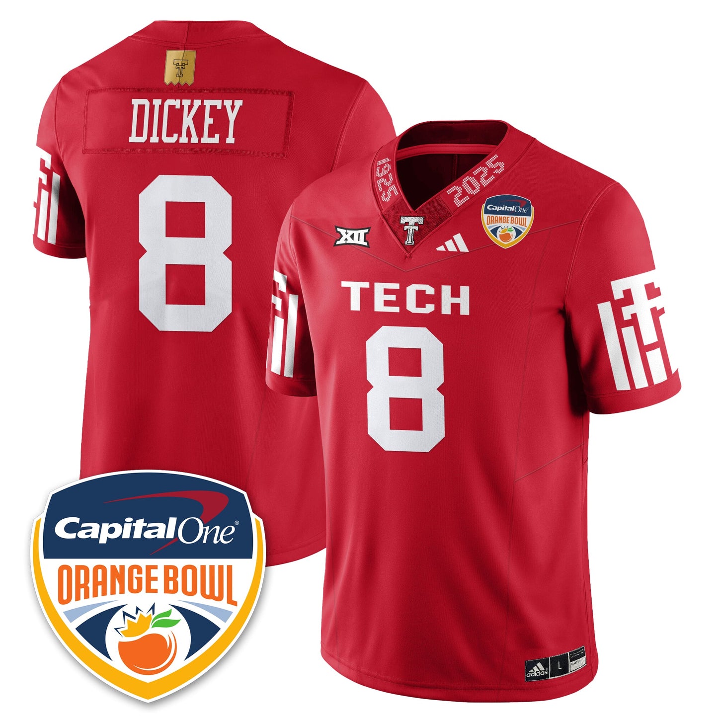 Texas Tech Red Raiders Vapor Limited Football Jersey - Orange Bowl - All Stitched
