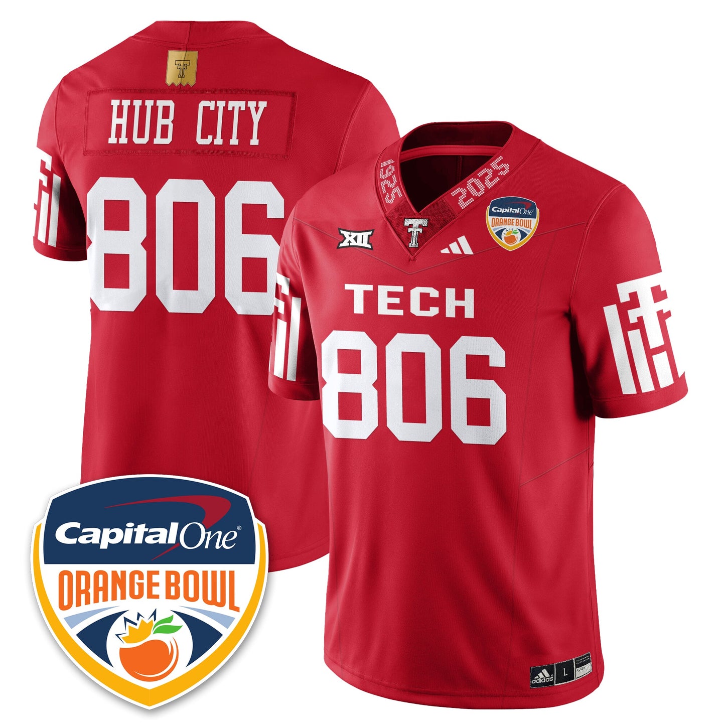 Texas Tech Red Raiders Vapor Limited Football Jersey - Orange Bowl - All Stitched