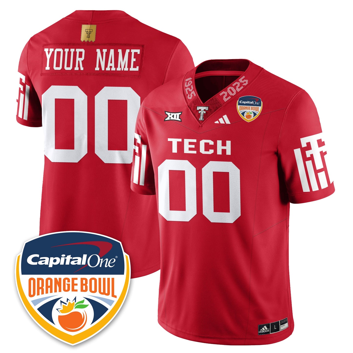 Texas Tech Red Raiders Vapor Limited Football Jersey - Orange Bowl - All Stitched