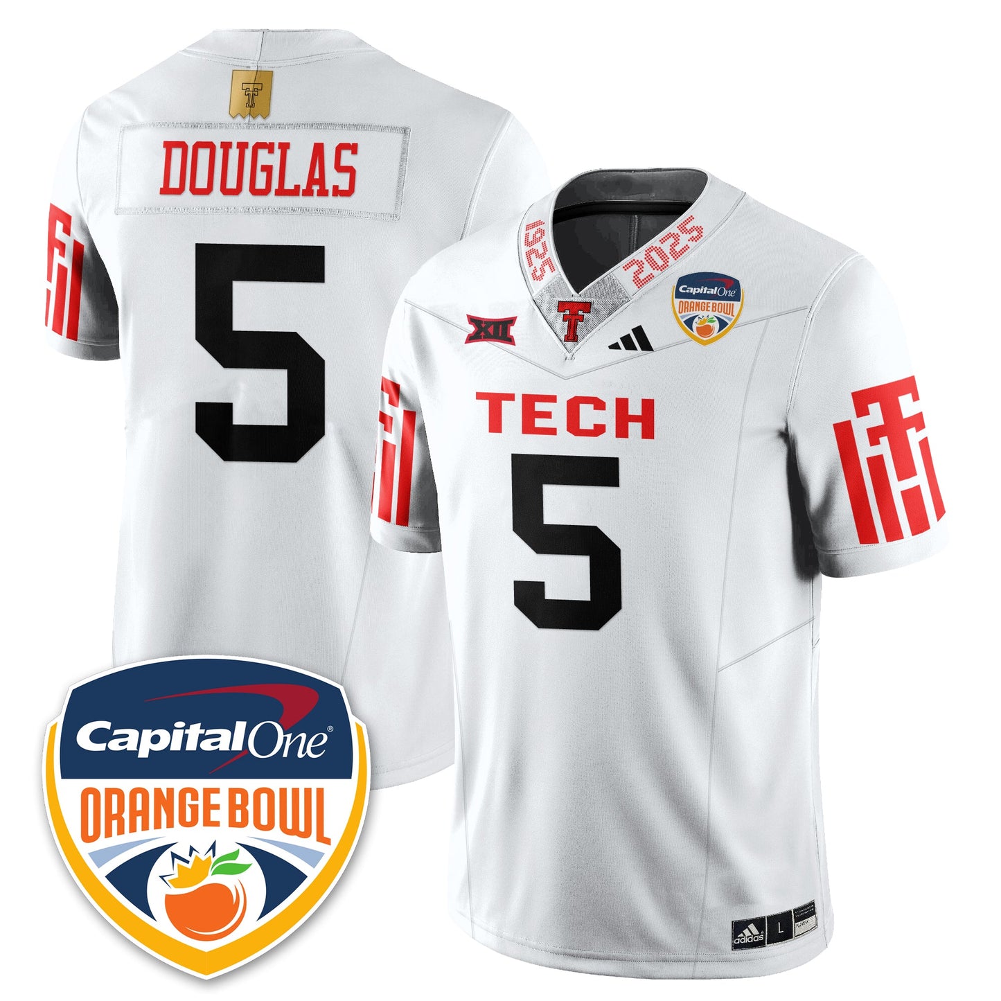 Texas Tech Red Raiders Vapor Limited Football Jersey - Orange Bowl - All Stitched