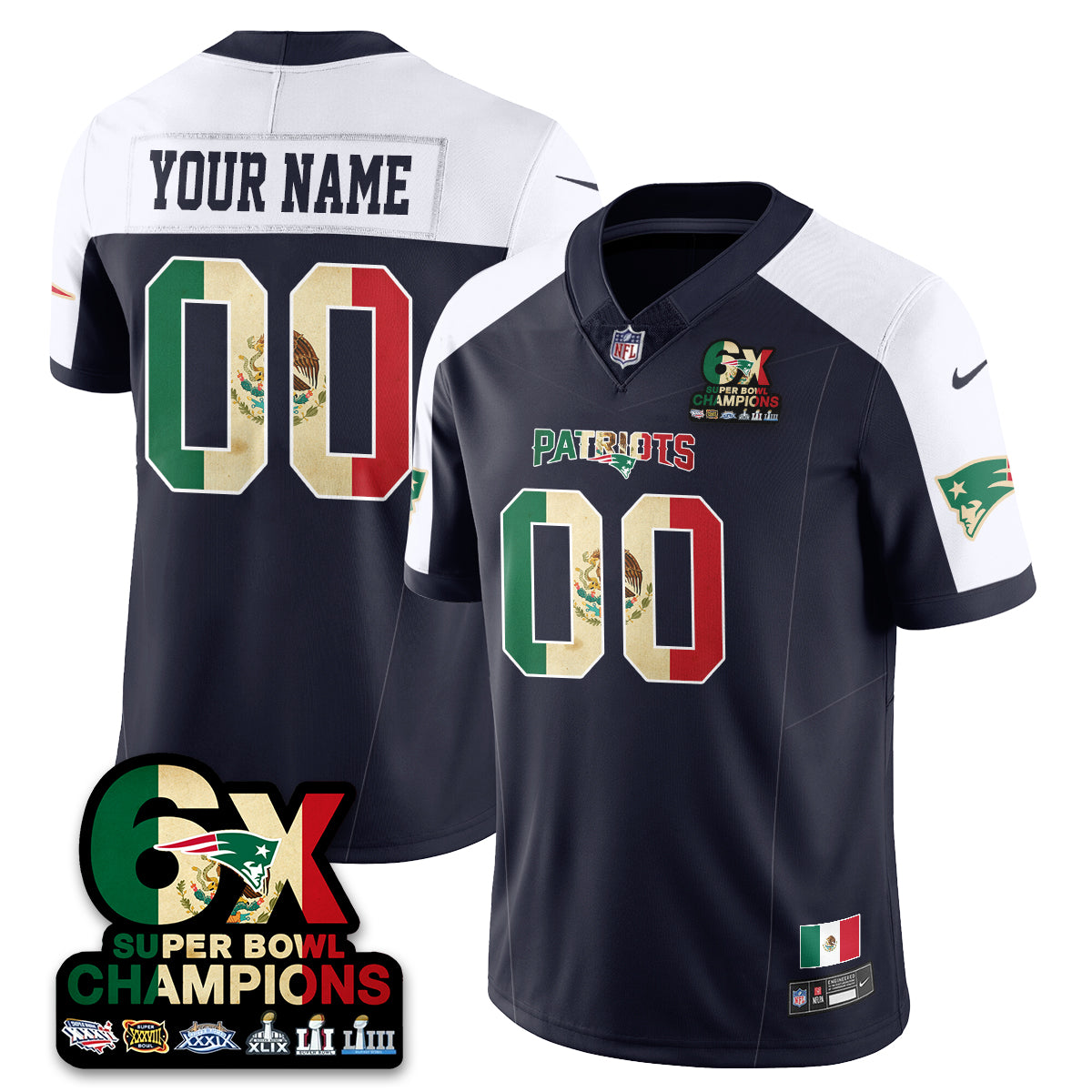 NE Mexico Vapor Limited Jersey - All Stitched