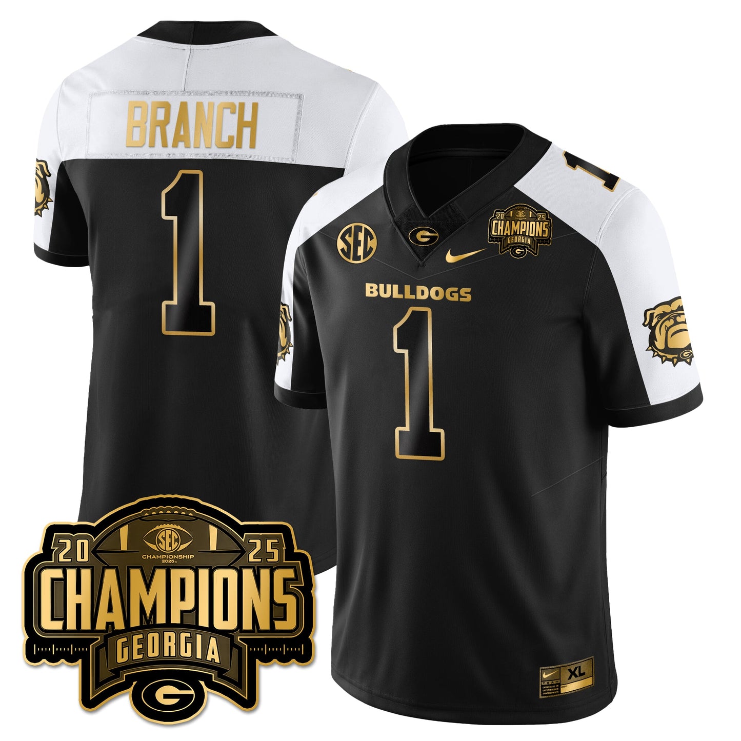UGA Vapor Limited Gold Jersey - SEC Football Champions - All Stitched