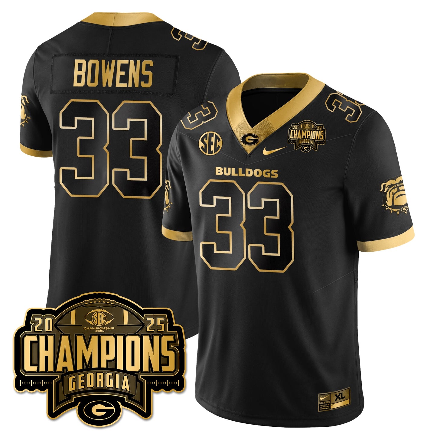 UGA Vapor Limited Gold Jersey - SEC Football Champions - All Stitched