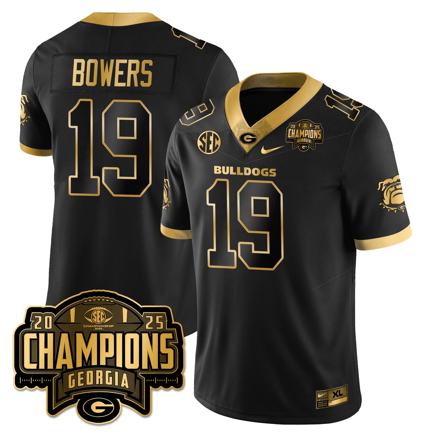 UGA Vapor Limited Gold Jersey - SEC Football Champions - All Stitched