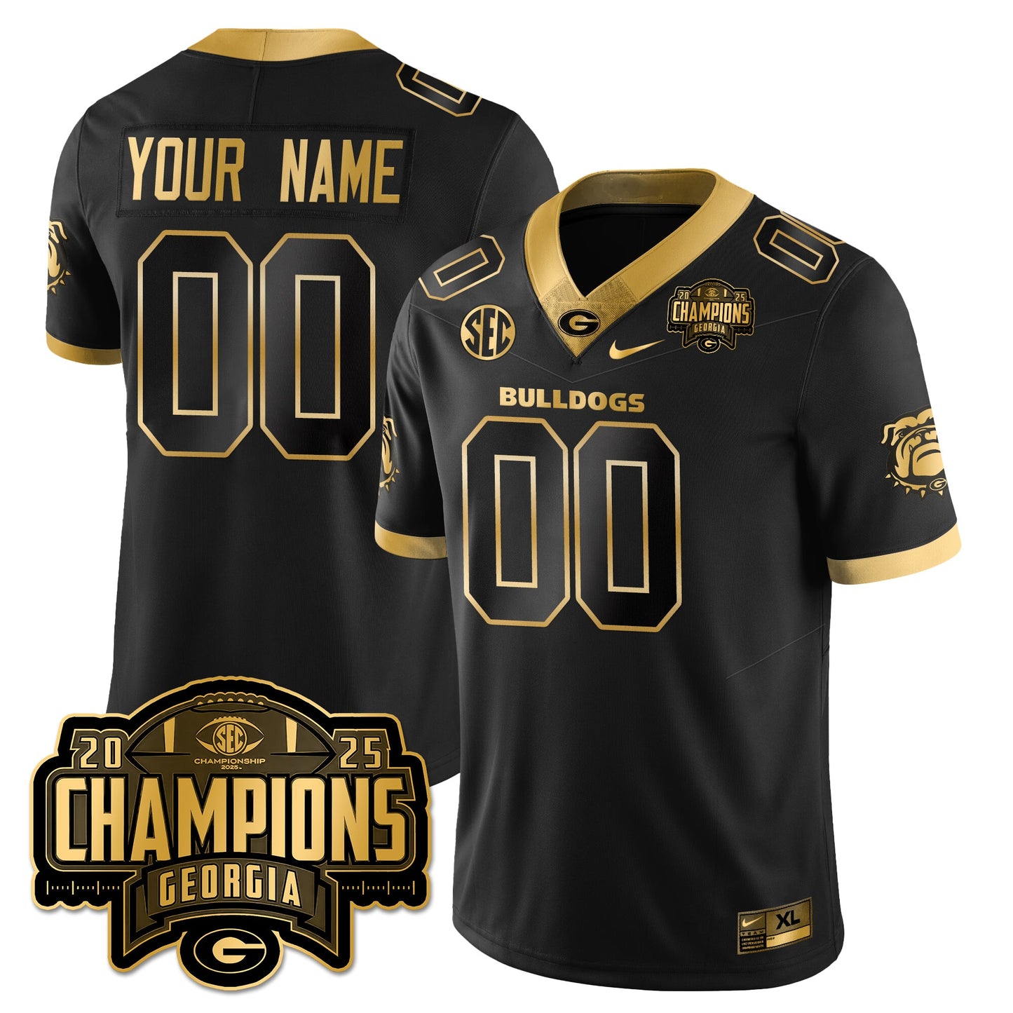 UGA Vapor Limited Gold Jersey - SEC Football Champions - All Stitched