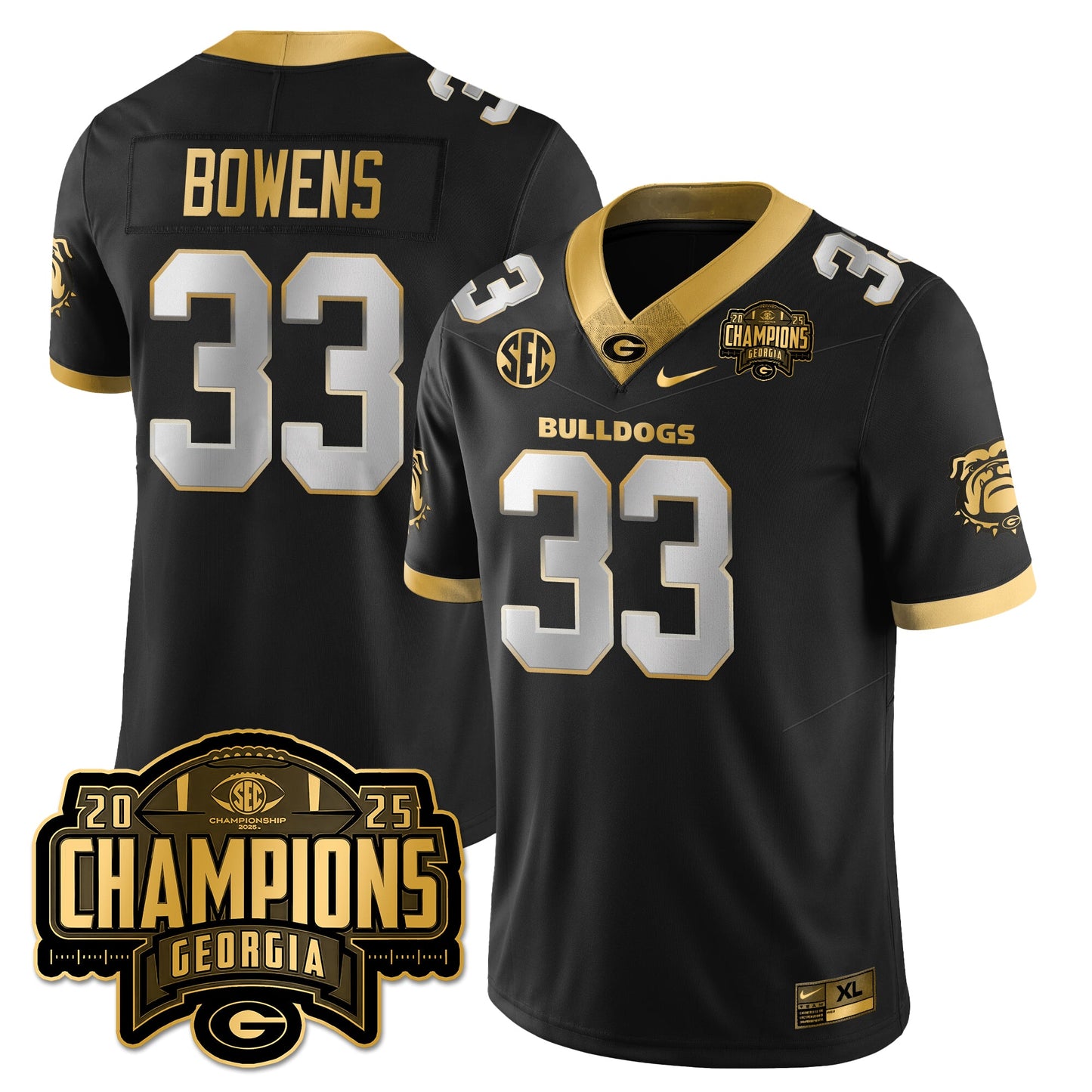 UGA Vapor Limited Gold Jersey - SEC Football Champions - All Stitched
