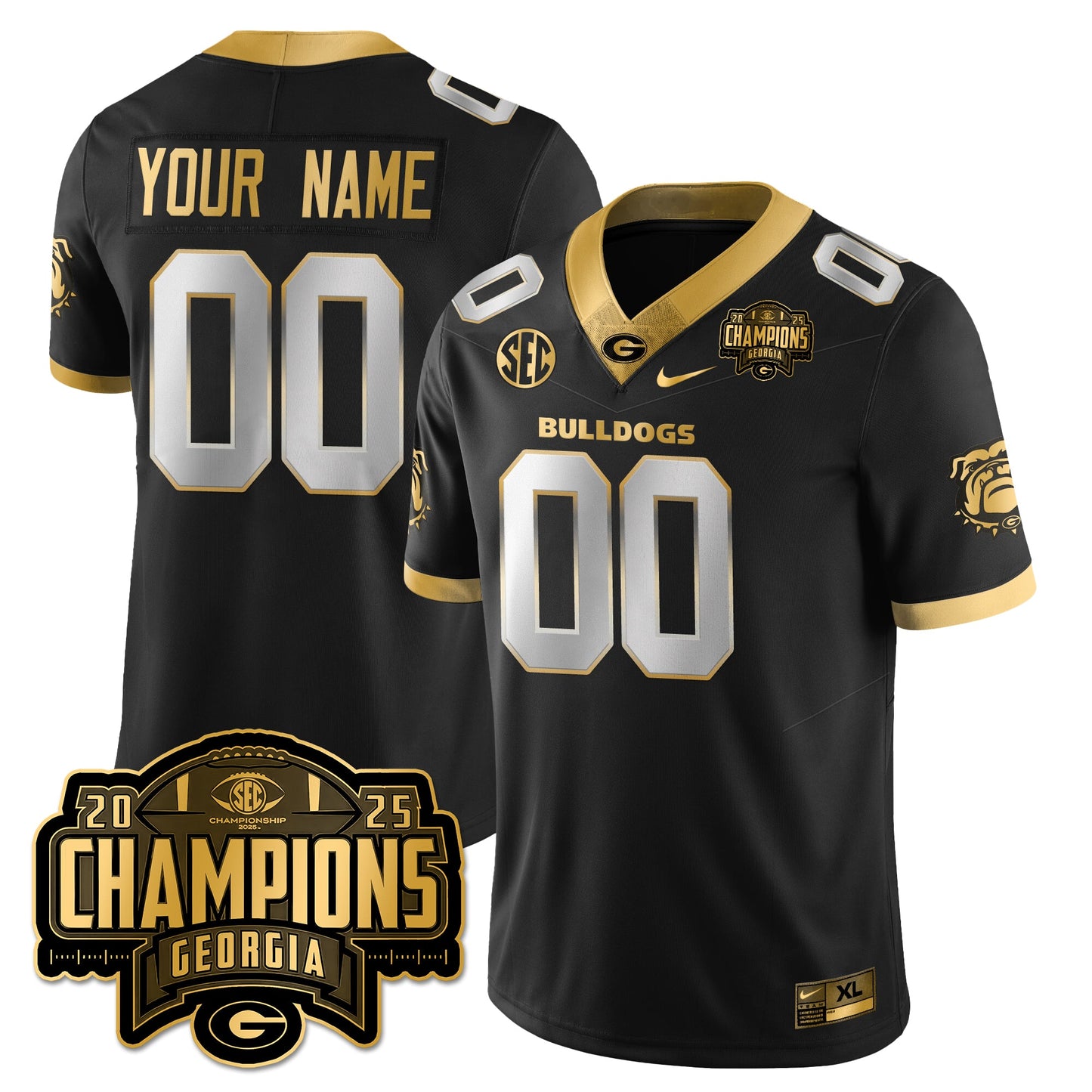 UGA Vapor Limited Gold Jersey - SEC Football Champions - All Stitched