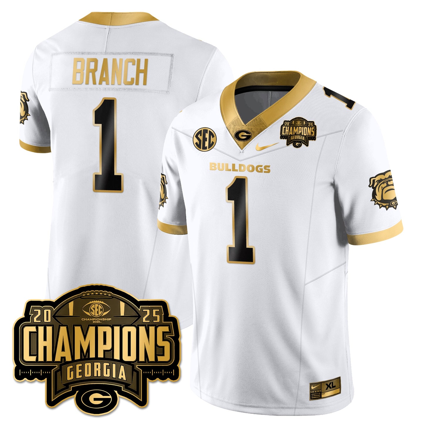 UGA Vapor Limited Gold Jersey - SEC Football Champions - All Stitched