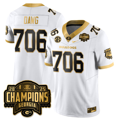 UGA Vapor Limited Gold Jersey - SEC Football Champions - All Stitched