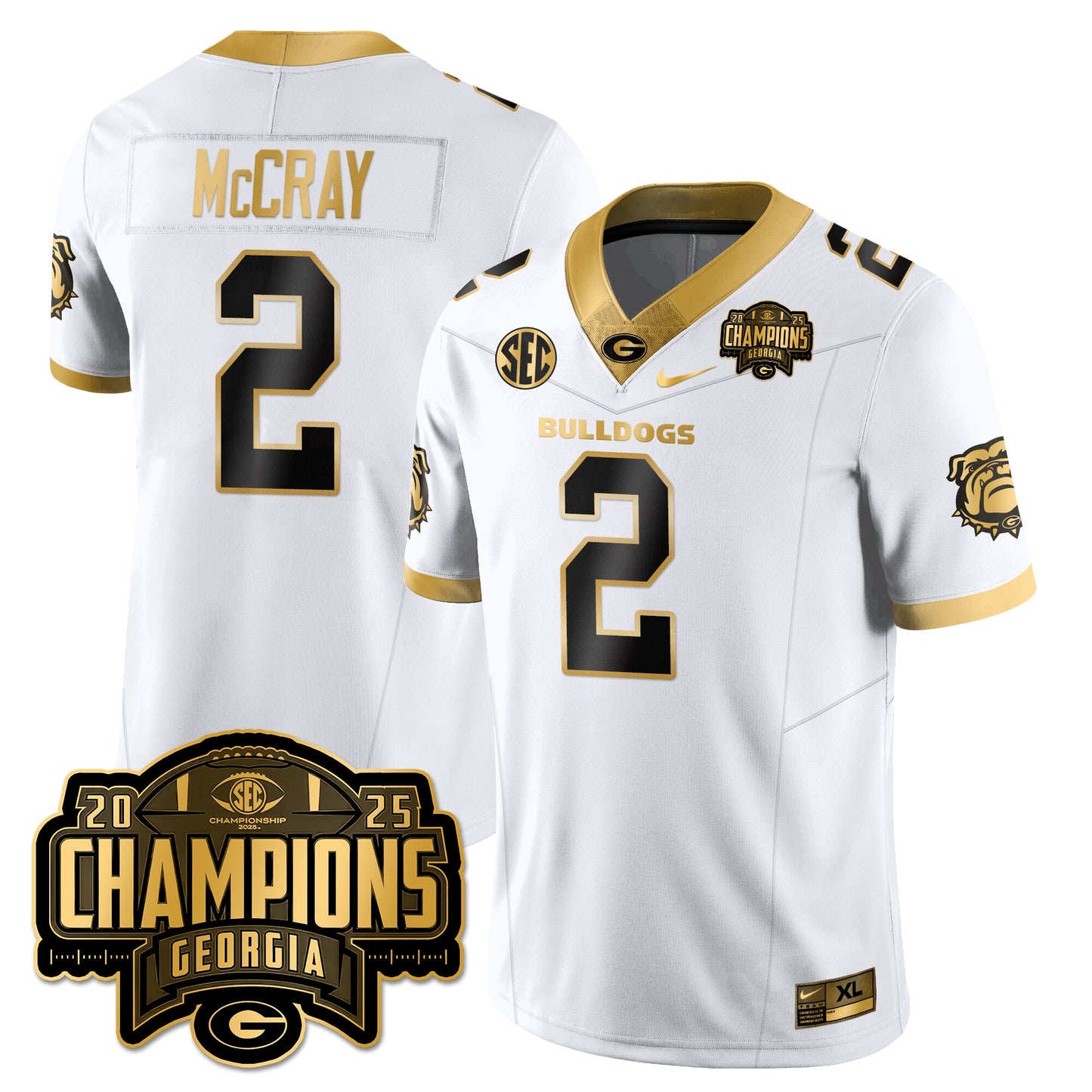 UGA Vapor Limited Gold Jersey - SEC Football Champions - All Stitched