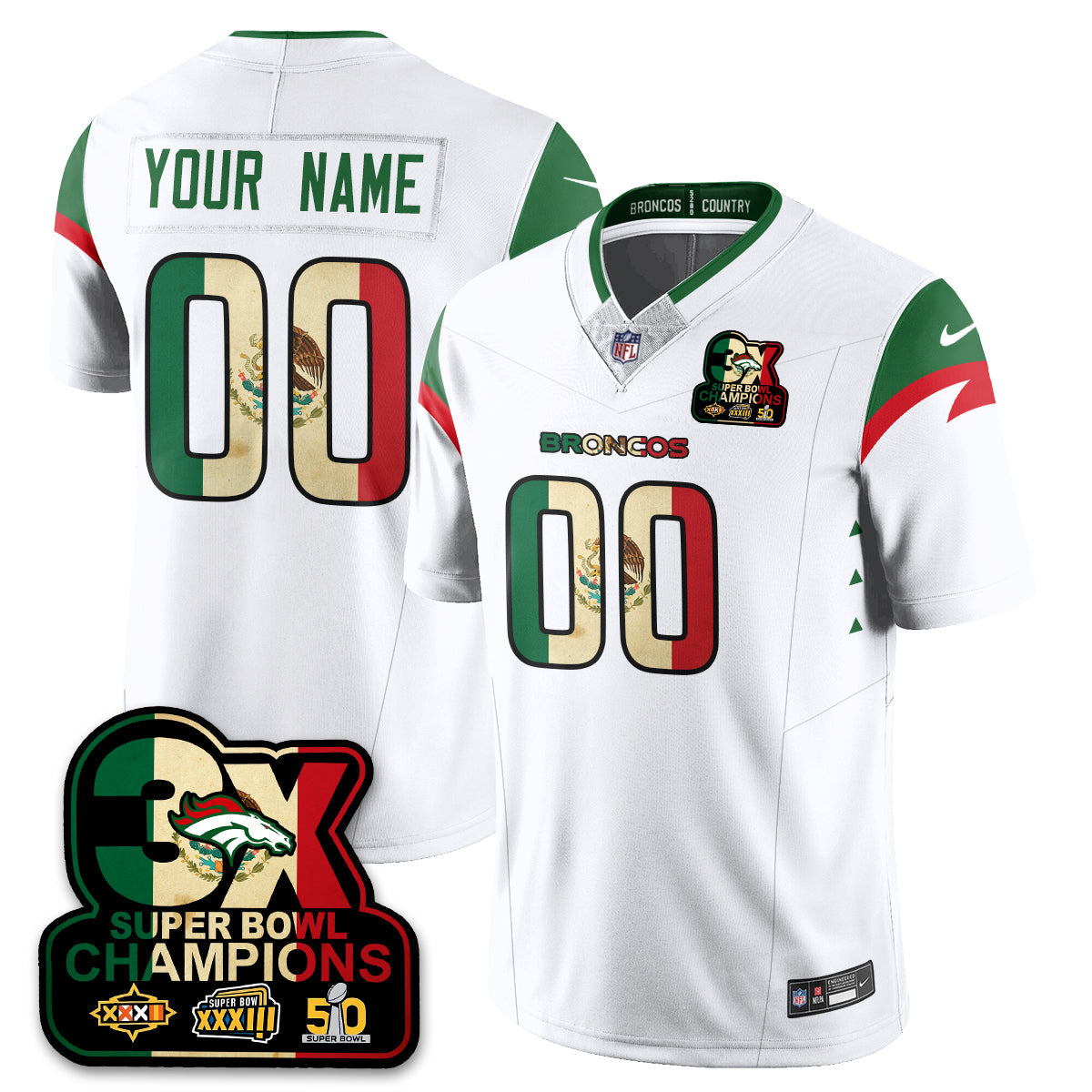 DEN Mexico Vapor Limited Jersey - All Stitched