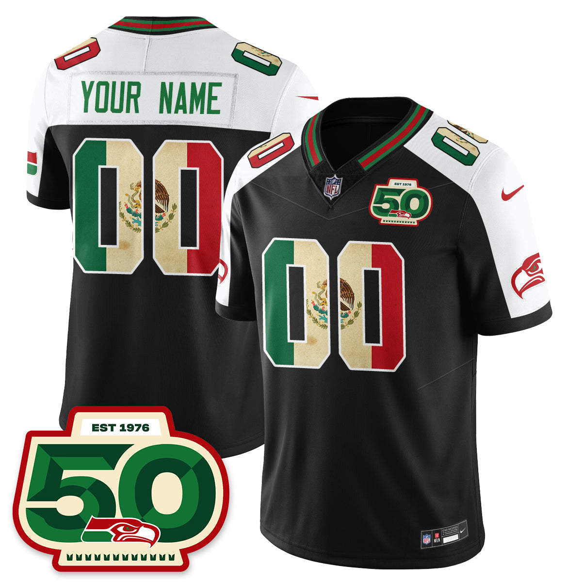Seattle Seahawks Mexico Vapor Limited Jersey - All Stitched