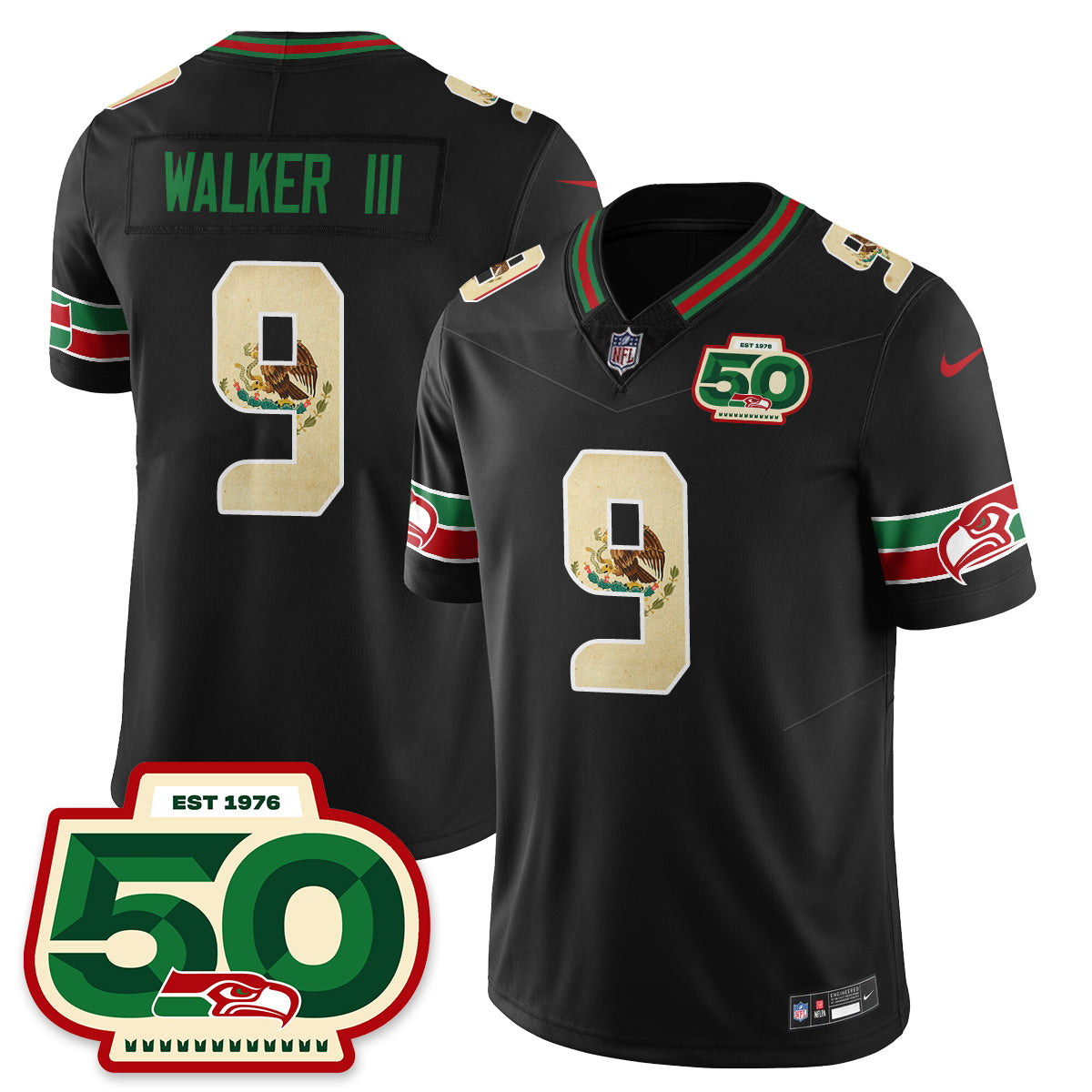 Seattle Seahawks Mexico Vapor Limited Jersey - All Stitched