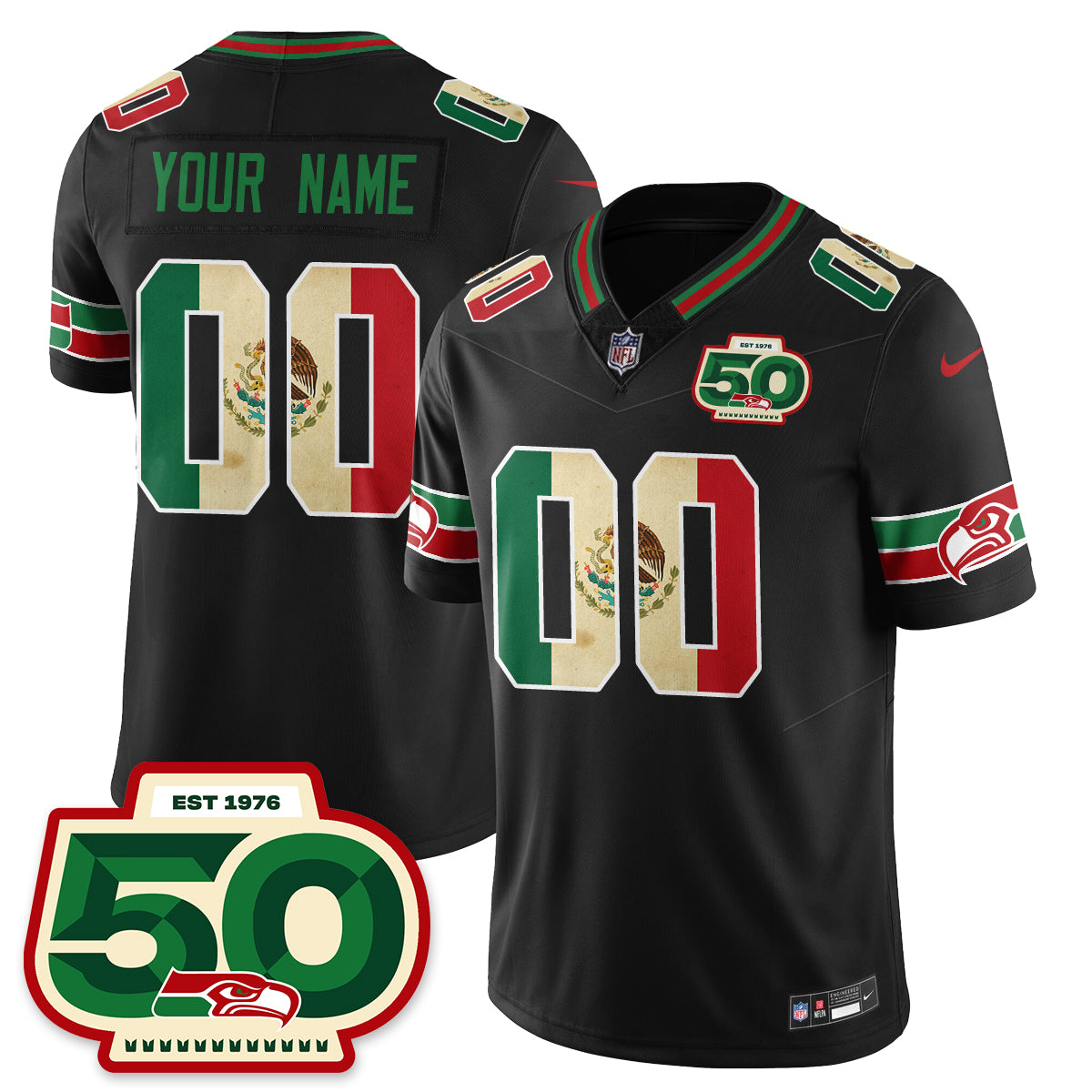 Seattle Seahawks Mexico Vapor Limited Jersey - All Stitched