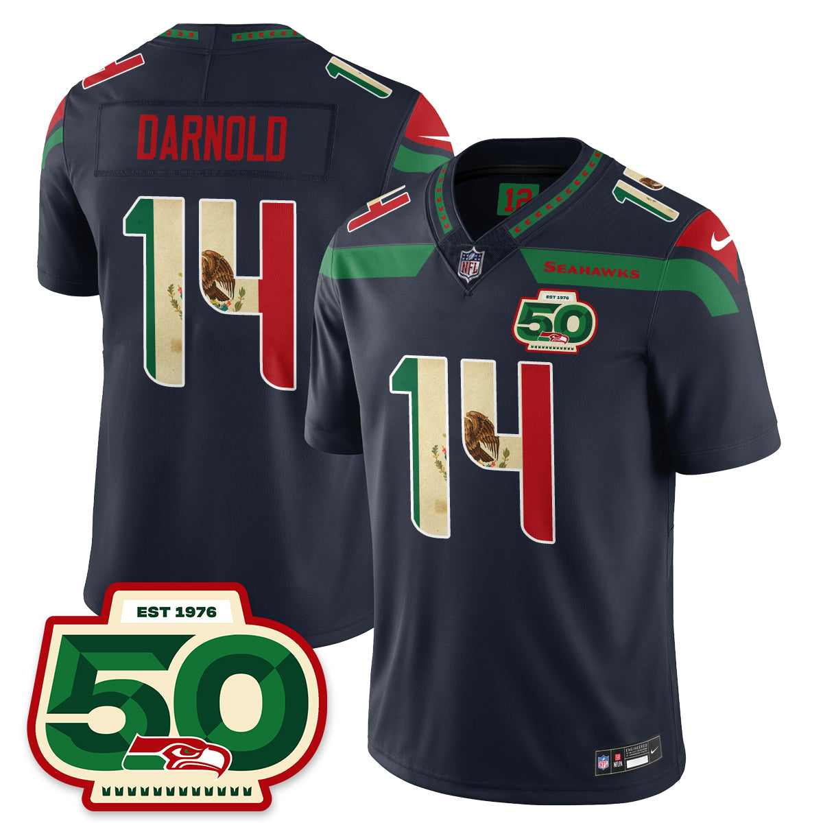 Seattle Seahawks Mexico Vapor Limited Jersey - All Stitched