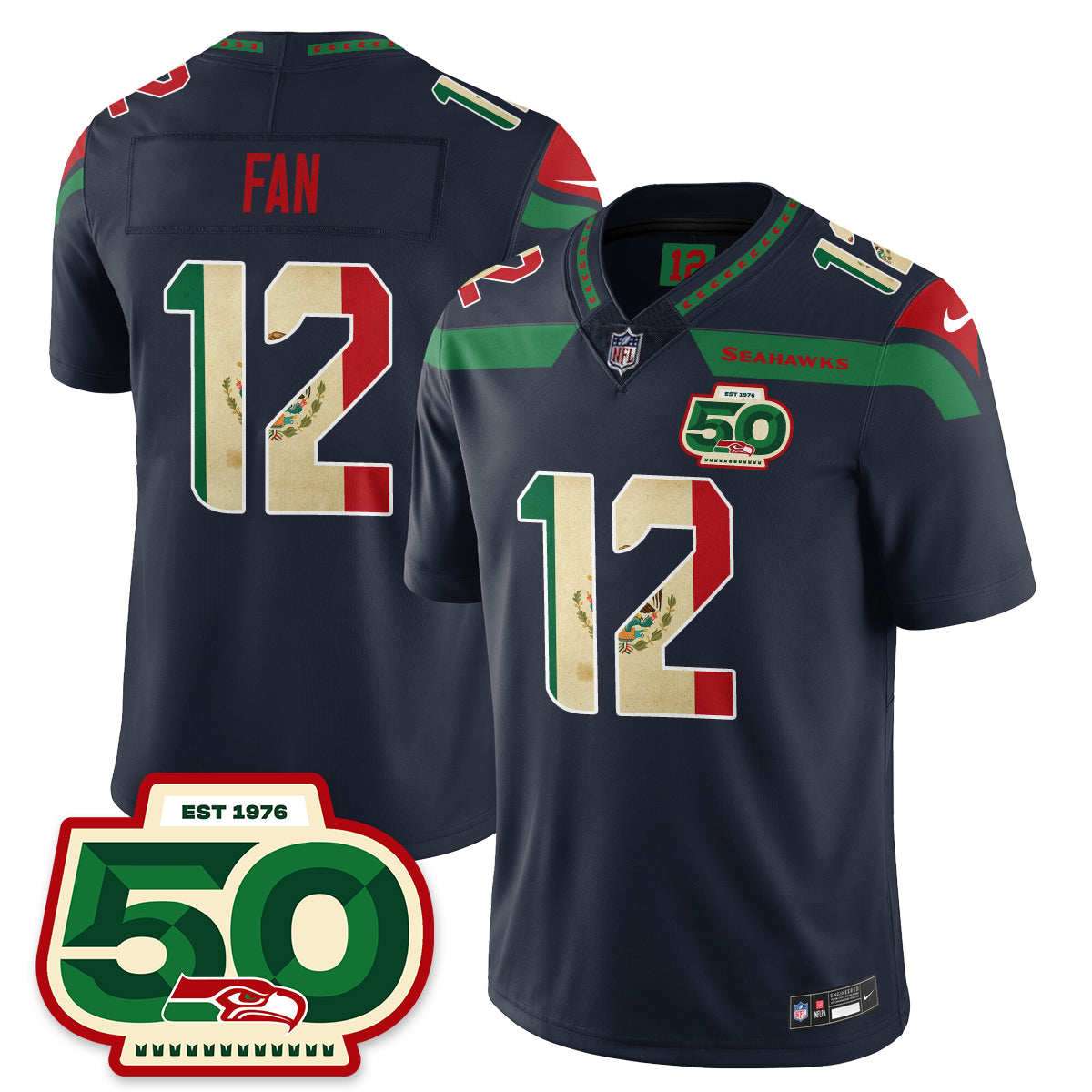 Seattle Seahawks Mexico Vapor Limited Jersey - All Stitched
