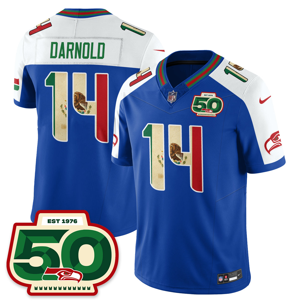 Seattle Seahawks Mexico Vapor Limited Jersey - All Stitched