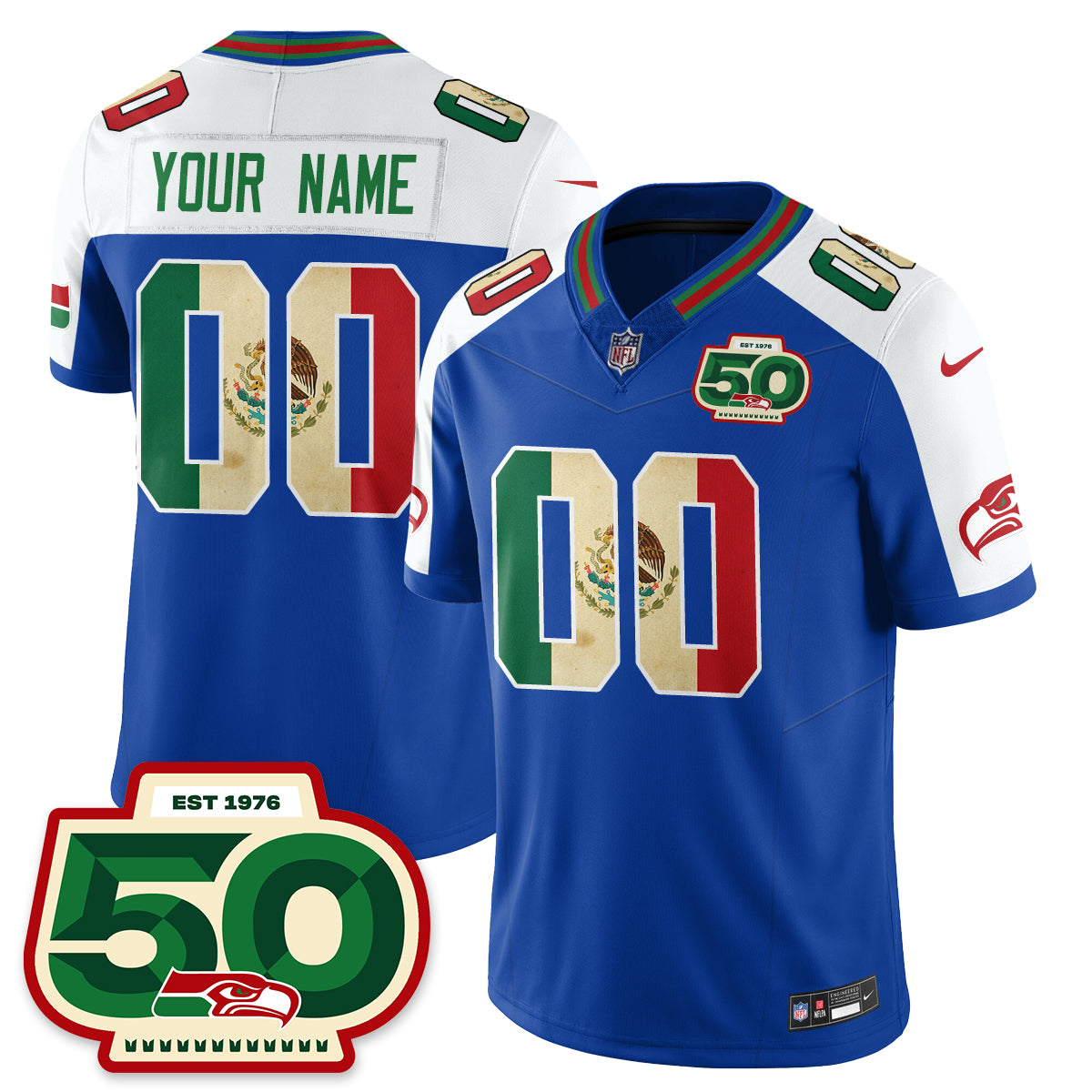 Seattle Seahawks Mexico Vapor Limited Jersey - All Stitched