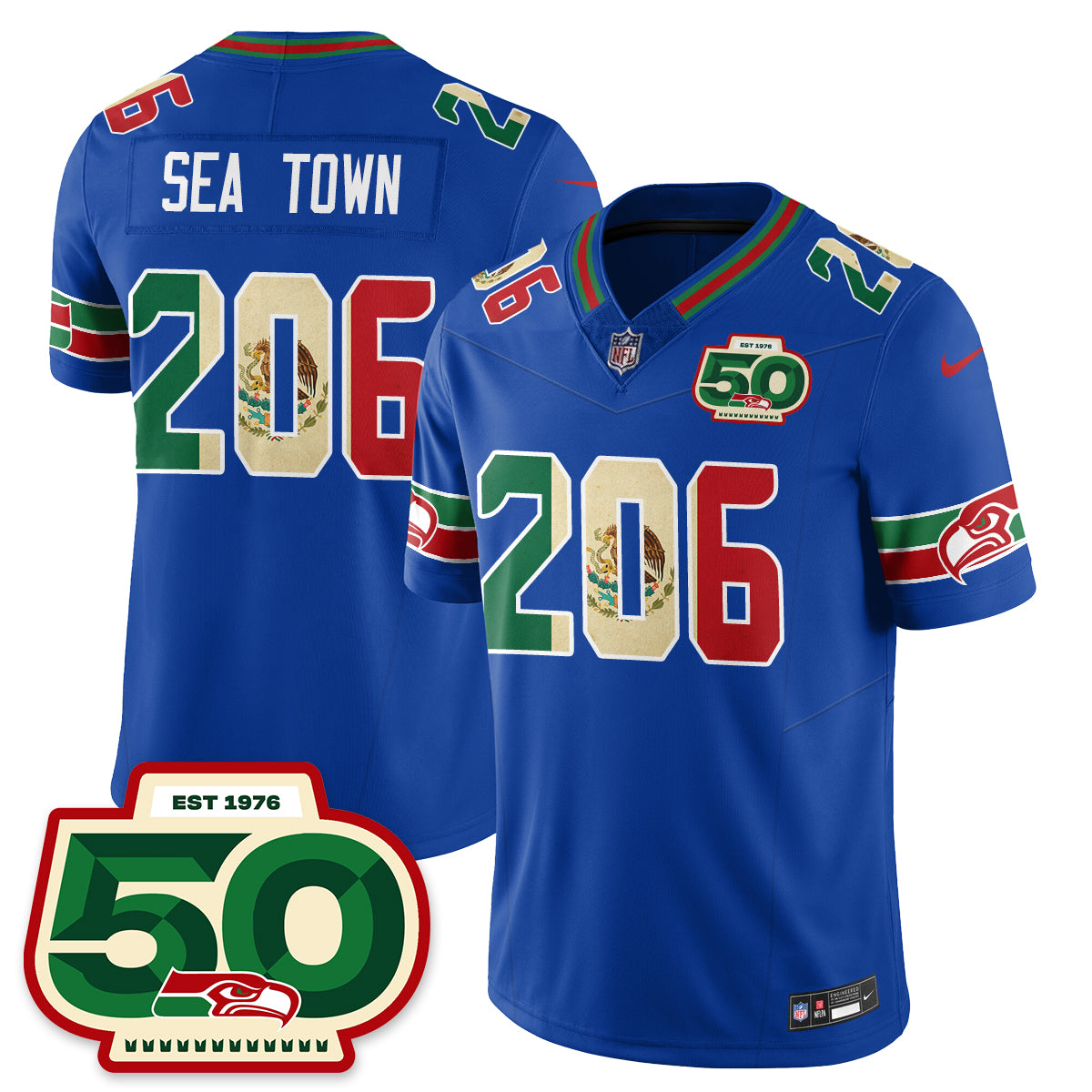Seattle Seahawks Mexico Vapor Limited Jersey - All Stitched