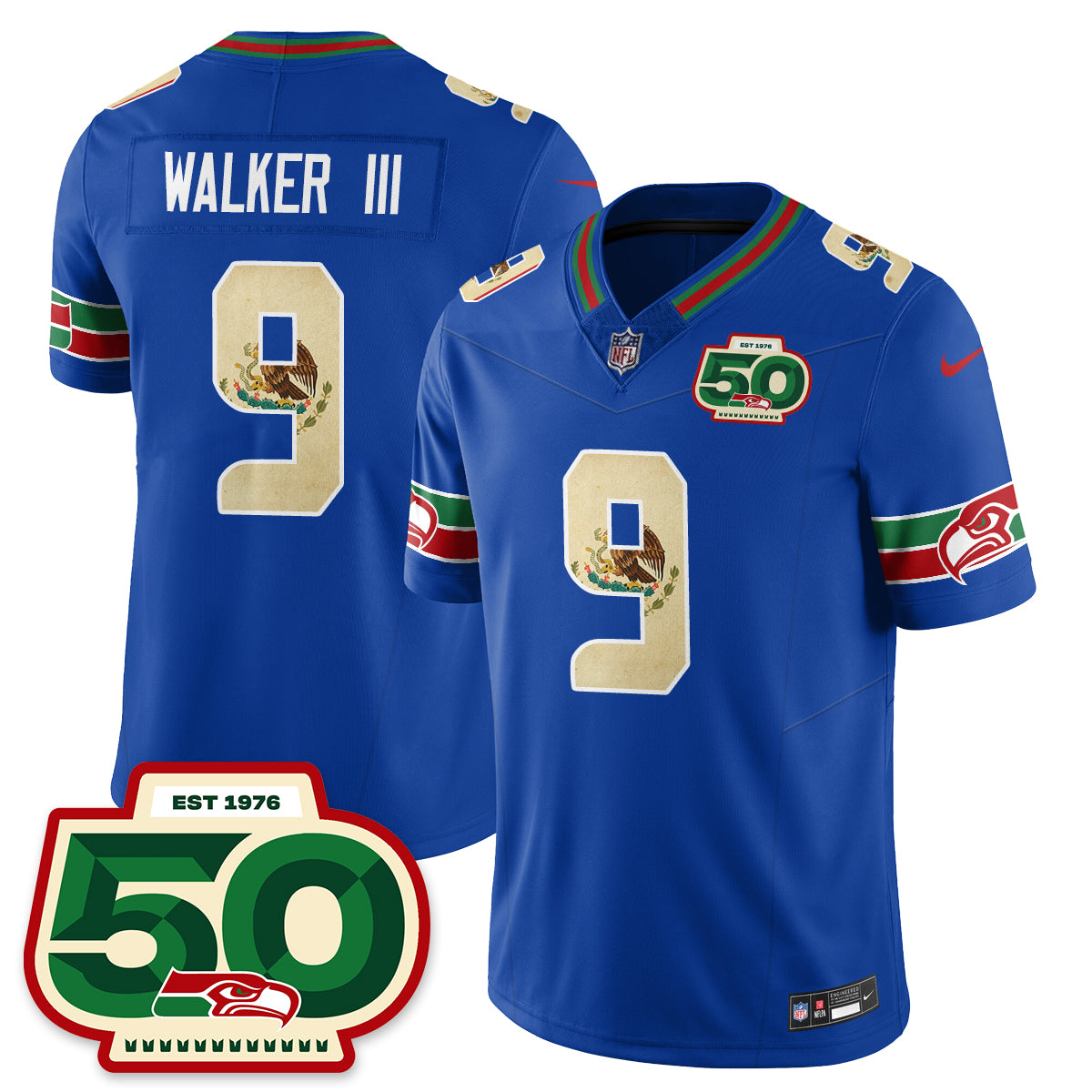Seattle Seahawks Mexico Vapor Limited Jersey - All Stitched