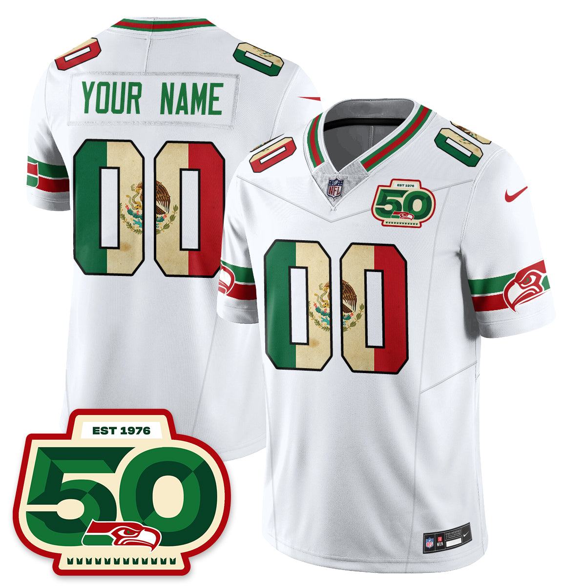 Seattle Seahawks Mexico Vapor Limited Jersey - All Stitched